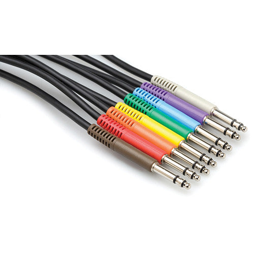 Hosa TTS-890 Patchbay TT Male to TT Male Bantam Cable - 3' (set of 8)