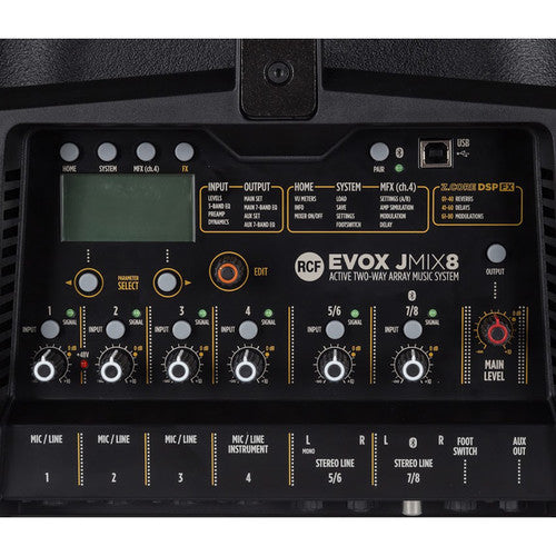 RCF EVOX JMIX8 Enceinte Active 2 Voies 1400W Avec Mixeur