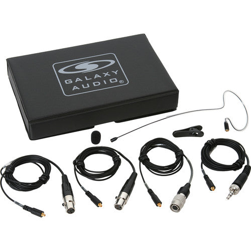 Galaxy Audio ESM8-OBK Nearly Invisible Single Ear Headset Microphone w/ 4 Cables (Mixed) - Black