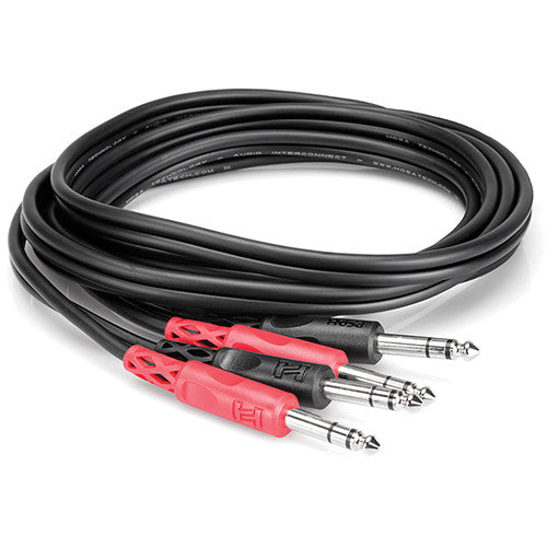 Hosa CSS-202 Dual 1/4" TRS Male to Dual 1/4" TRS Male Stereo Audio Cable - 6.6'