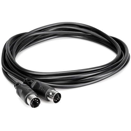 Hosa MID-310BK MID-310 Standard MIDI Cable Male to MIDI Male Cable (Black) - 10'