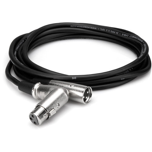 Hosa XFF-101.5 3-Pin XLR Male to XLR Angled Female Balanced Interconnect Cable - 1.5'