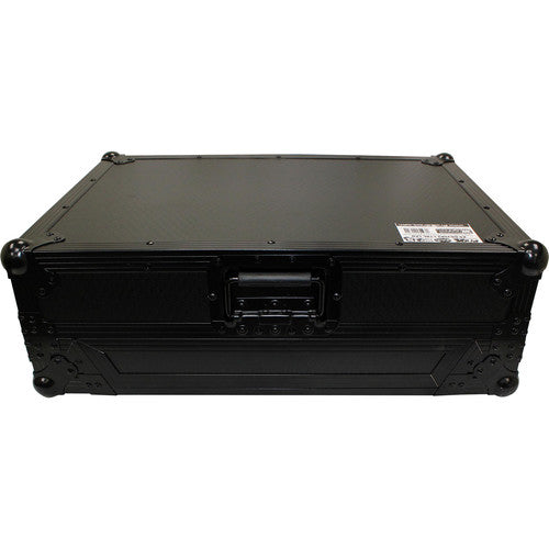 ProX XS-DDJSR2LTBLLED Flight Case pour contrôleur Pioneer DDJ-SR2 avec étagère pour ordinateur portable et kit LED (noir sur noir)
