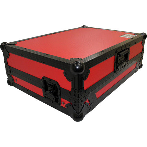 ProX XS-DDJSR2LTRB Flight Case LED pour contrôleur Pioneer DDJ-SR2 avec étagère pour ordinateur portable et kit LED (rouge sur noir)