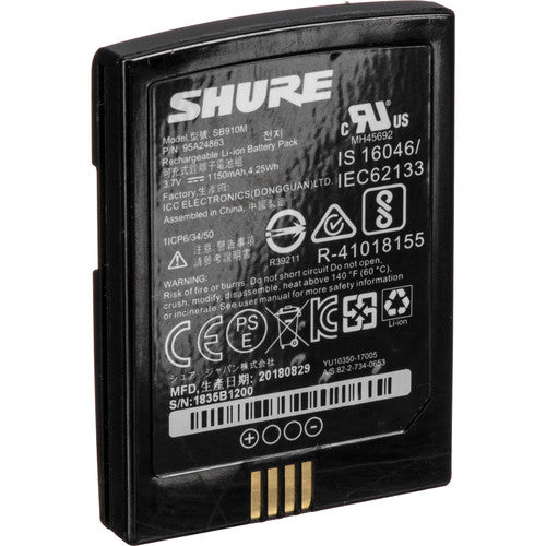 Batterie Shure SB910M pour émetteur ADX1M