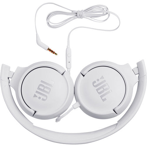 JBL T500WHTAM Wired On-Ear Headphones (White) - Red One Music