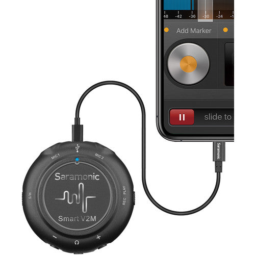 Interface audio portable Saramonic SMARTV2M avec deux microphones cravate omnidirectionnels