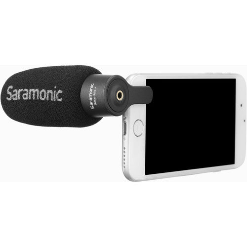 Saramonic SMARTMIC+ Microphone directionnel compact avec prise TRRS 3,5 mm pour appareils mobiles