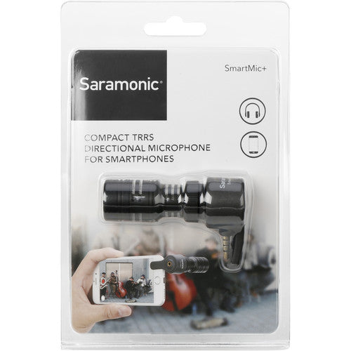 Saramonic SMARTMIC+ Microphone directionnel compact avec prise TRRS 3,5 mm pour appareils mobiles