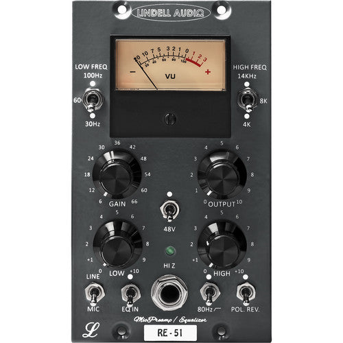 Lindell Audio RE-51 Retro 500 Series Microphone Preamp and EQ Module - Red One Music