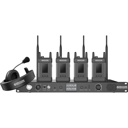 Hollyland SYSCOM 1000T-4B Full-Duplex Intercom System w/Four Beltpacks and Headsets