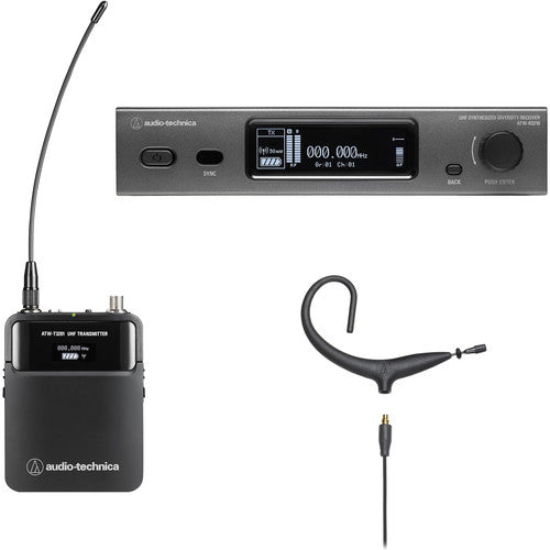 Audio-Technica ATW-3211/893x 3000 Series Wireless Omni MicroEarset Microphone System - Black, EE1: 530 to 590 MHz