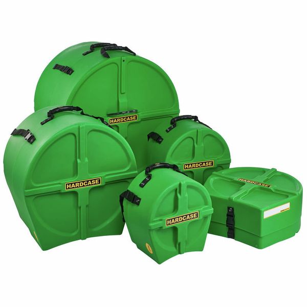 Hardcase HPROCKFUSLG 5 Piece Rock/Fusion Drum Case Set (Light Green)