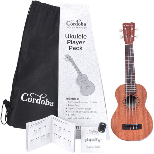 Cordoba PROTEGE Soprano Ukulele Player Pack (Mahogany)
