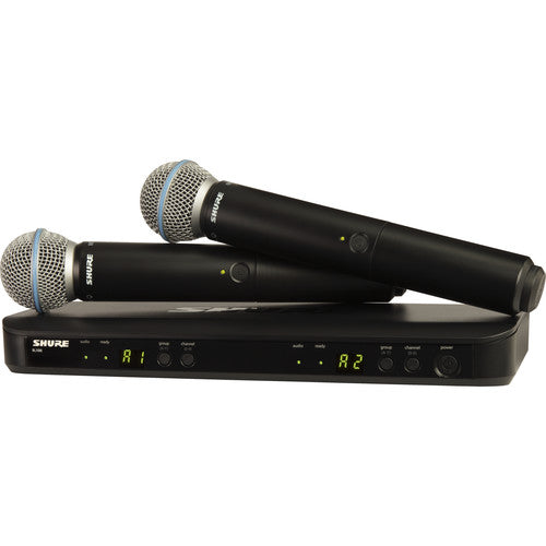Shure BLX288/B58-H10 Dual-Channel Wireless Handheld Microphone System with Beta 58A Capsules (H10: 542 to 572 MHz)