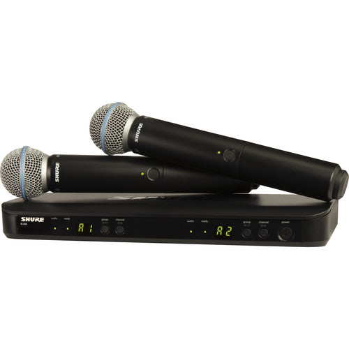 Shure BLX288/B58-J11 Système de microphone portable sans fil double canal avec capsules Beta 58A (J11 : 596 à 616 MH)