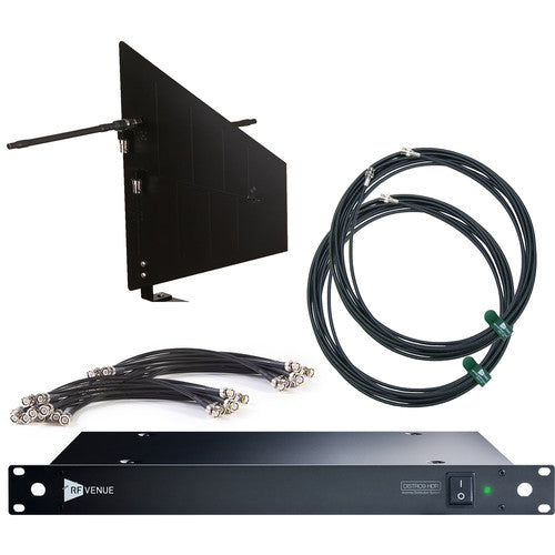 RF Venue DFINBD9  HDR 9-Channel Antenna Distributor Bundle (Black Wall-Mount Diversity Fin)