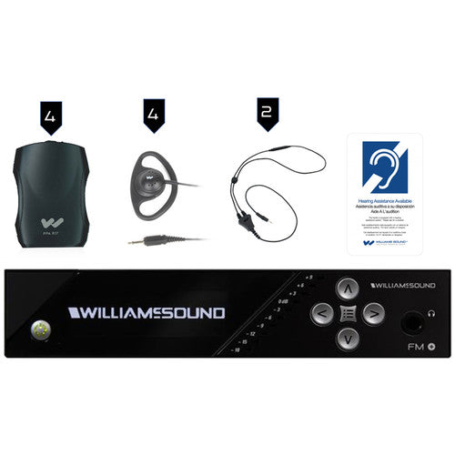 Williams AV FM 557 FM+ FM & Wi-Fi Assistive Listening System (4 Receivers)