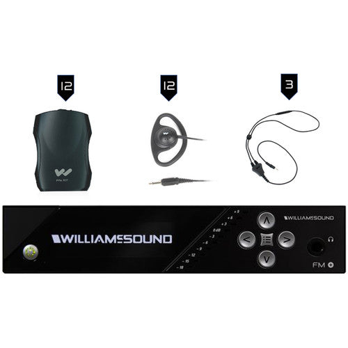 Williams AV FM 557-12 Large-Area Dual FM/Wi-Fi Assist Listen Syst:12 FM R37 R:FM T55 T/4-PPA R37N/12-Ear 022