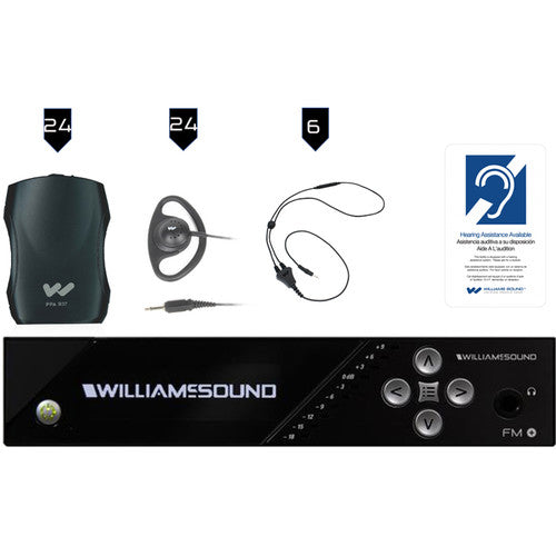 Williams AV FM 557-24 Large-Area Dual FM/Wi-Fi Assist Listen Syst:24 FM R37N R/T55 T/24 Ear 022