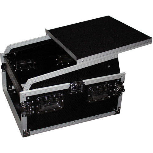 ProX 13U Top Mixer-DJ 6U Rack Combo Flight Case with Laptop Shelf