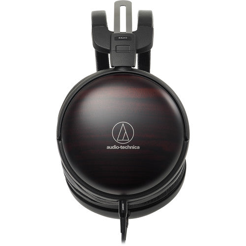 Audio-Technica ATH-AWKT Audiophile Closed-Back Dynamic Wooden Headphones - Striped Ebony