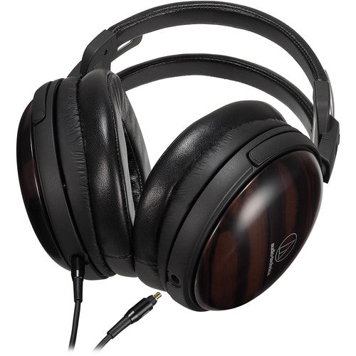 Audio-Technica ATH-AWKT Audiophile Closed-Back Dynamic Wooden Headphones - Striped Ebony