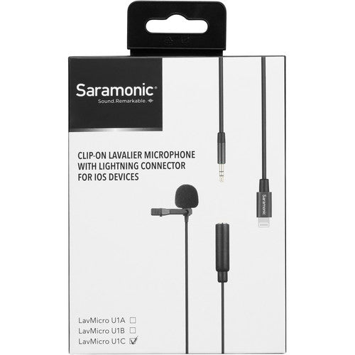 Saramonic LAVMICRO-U1C Microphone cravate omnidirectionnel double avec connecteur Lightning pour appareils iOS (câble 19,6')