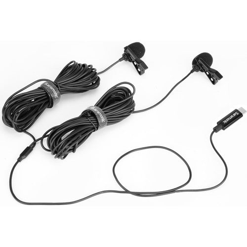 Saramonic LAVMICRO-U3C double microphones cravate omnidirectionnels avec connecteur USB Type-C pour appareils Android (câble 19,6')