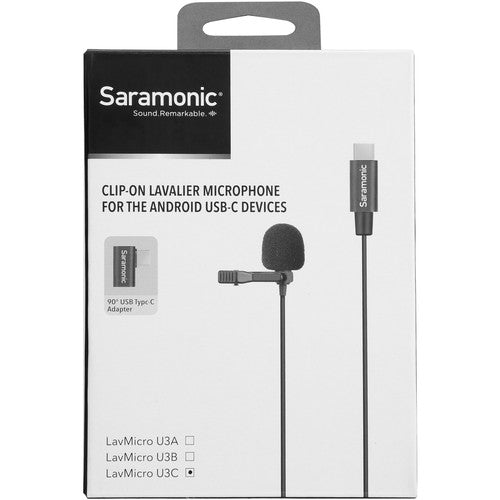 Saramonic LAVMICRO-U3C double microphones cravate omnidirectionnels avec connecteur USB Type-C pour appareils Android (câble 19,6')