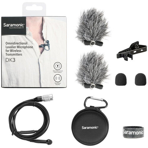 Saramonic DK3C Microphone cravate omnidirectionnel haut de gamme pour émetteurs Audio-Technica ATW (connecteur Hirose 4 broches verrouillable)