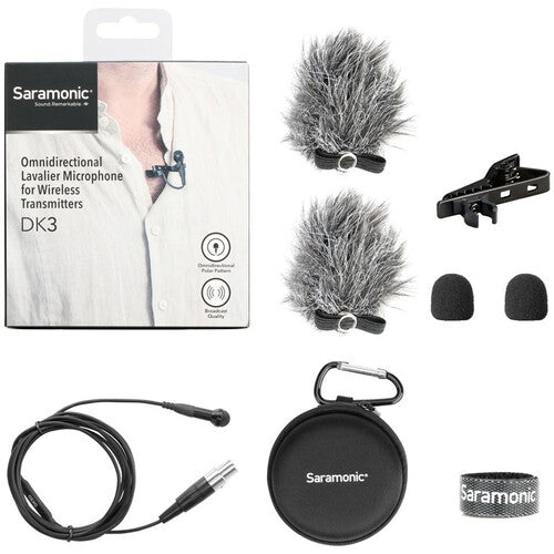 Saramonic DK3D Microphone cravate omnidirectionnel haut de gamme pour émetteurs Lectrosonics (connecteur mini-XLR TA5F verrouillable)