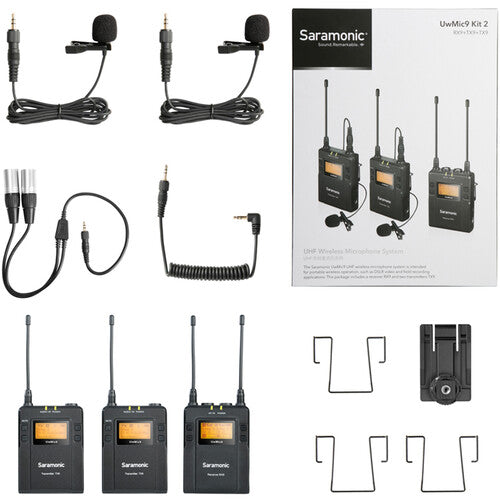 Saramonic UHFWIRELESS Système de microphone omni-cravate sans fil pour 2 personnes (514 à 596 MHz)