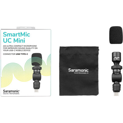 Saramonic SMARTMIC Mini microphone à condensateur omnidirectionnel ultracompact pour appareils mobiles et ordinateurs USB Type-C