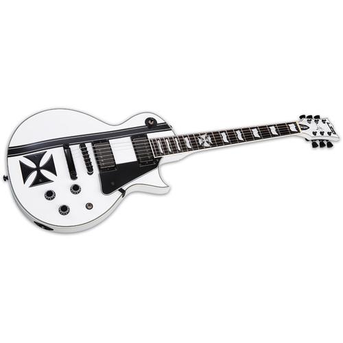 Ltd Iron Cross James Hetfield Signature Series Electric Guitar Snow White - Red One Music