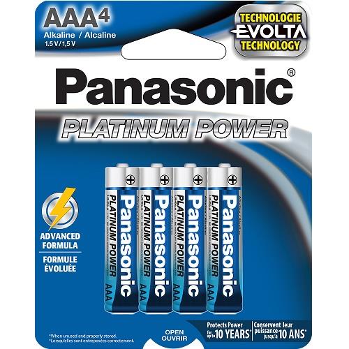 Piles AAA PLATINUM POWER de Panasonic – 1,5 V, paquet de 4