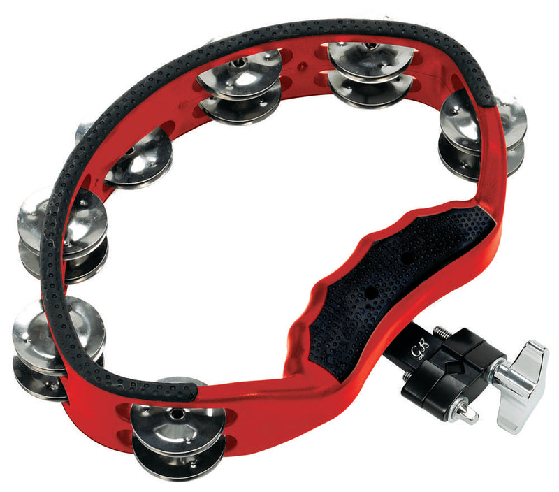 Gon Bops PTAM10 Red Tambourine with Quick-Release Mount