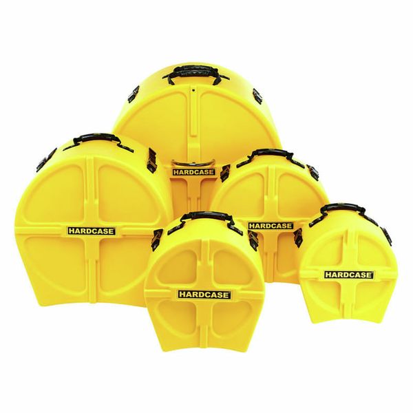 Hardcase HPFUSIONY 5 Piece Fusion Drum Case Set (Yellow)