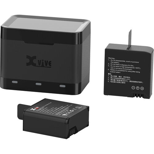 Xvive Audio XVIVE-U5C Chargeur de batterie avec trois batteries pour systèmes sans fil U5 