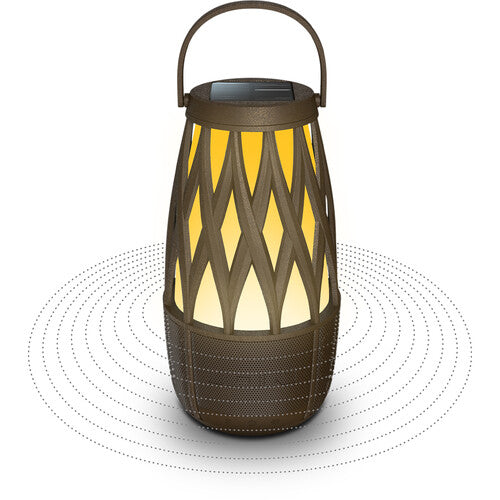 ION Audio Tahiti Speaker Haut-parleurs Bluetooth éclairés d'extérieur de style lanterne solaire avec Multi-Sync - Paire