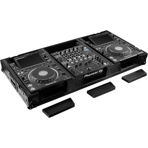 Odyssey FZ12CDJWXD2BL Flight-case cercueil extra profond pour table de mixage DJ 12" et deux lecteurs multimédia grand format (tout noir)