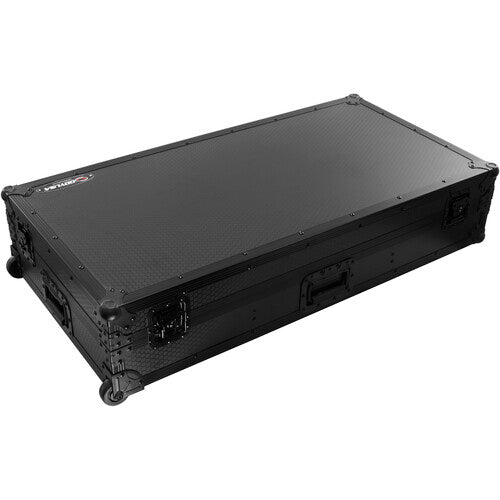 Odyssey 810141 Industrial Board Glide-Style Universal Case for 12" DJ Mixer and Two Pioneer CDJ-3000 (Black on Black)