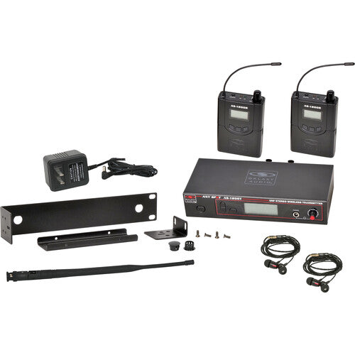 Galaxy Audio AS-1200-2 Twin Pack Wireless In-Ear Monitor System with 2 Receivers & EB4 Earbuds (D: 584 to 607 MHz)