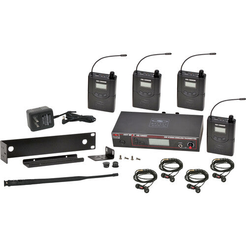 Galaxy Audio AS-1200-4 Twin Pack Wireless In-Ear Monitor System with 4 Receivers & EB4 Earbuds (D: 584 to 607 MHz)