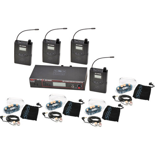 Galaxy Audio AS-1206-4 Personal Wireless In-Ear Monitor System with 4 Receivers & EB6 Earbuds (D: 584 to 607 MHz)