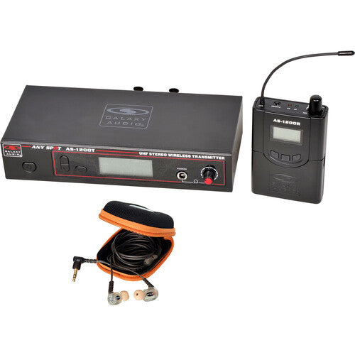 Galaxy Audio AS-1210 Système de moniteur personnel sans fil personnel avec 1 récepteur et EB10 Écouteurs (D: 584 à 607)
