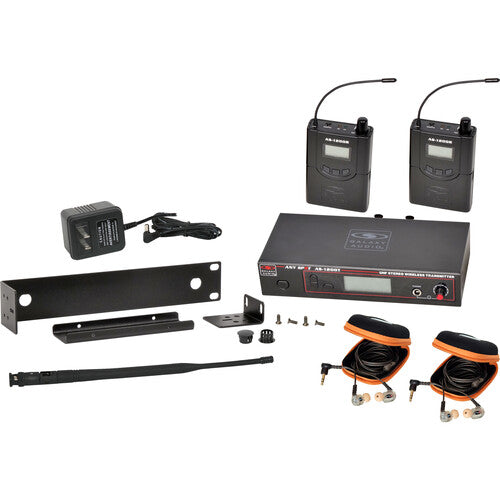 Galaxy Audio AS-1210-2 Twin Pack Wireless In-Ear Monitor System with 2 Receivers & EB10 Earbuds (D: 584 to 607)