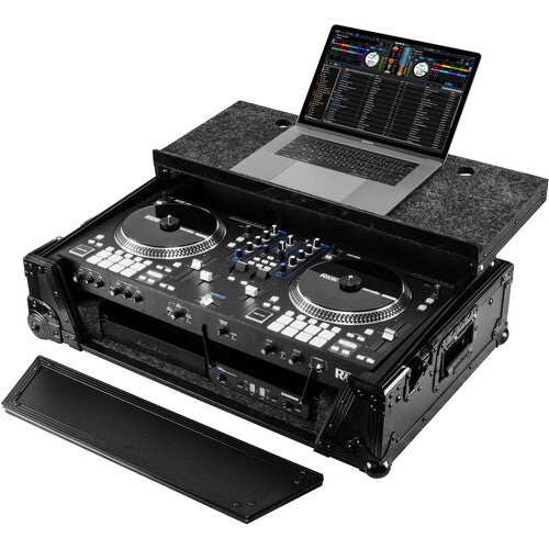 Odyssey FZGSRANEONEBL1UCW Black Label Flight Case Glide-Style pour RANE ONE avec 1 RU Rackspace et roues (tout noir)