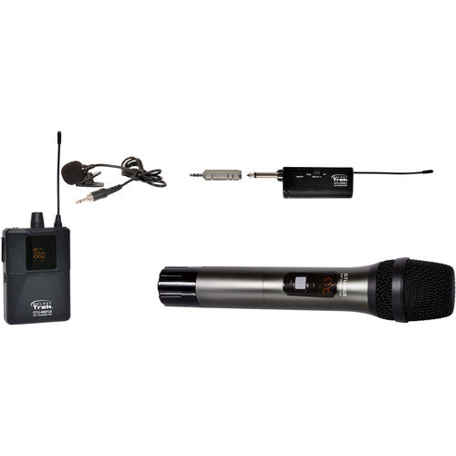 Galaxy Audio Trek GTU Mini Système de microphone sans fil UHF avec 1 micro portable et 1 micro cravate (A et B : 524,5 à 594,5 MHz)