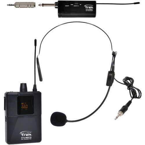 Système de microphone sans fil Galaxy Audio Trek GTU Mini UHF avec 1 micro casque (A : 524,5 à 594,5 MHz)